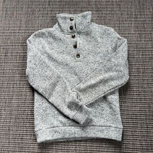 Men's Heather Gray Button-Up Sweater